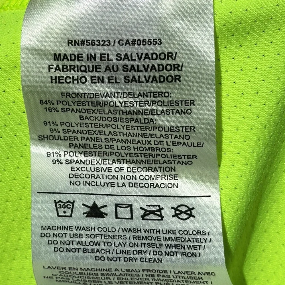 Nike Pro Dri-FIT Volt Neon Yellow Mesh Racerback Tank Top Size Small